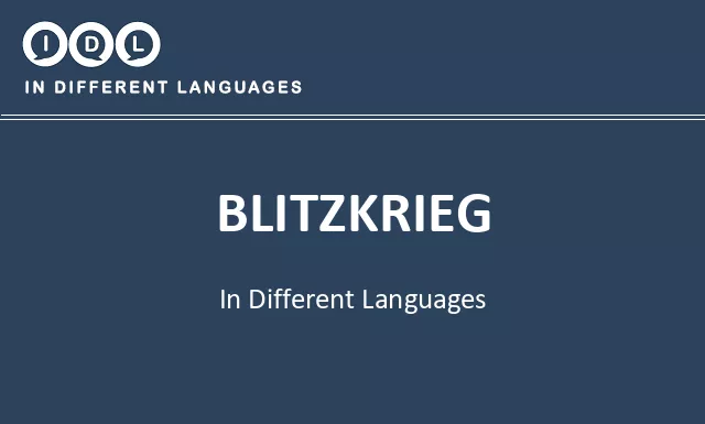 Blitzkrieg in Different Languages - Image