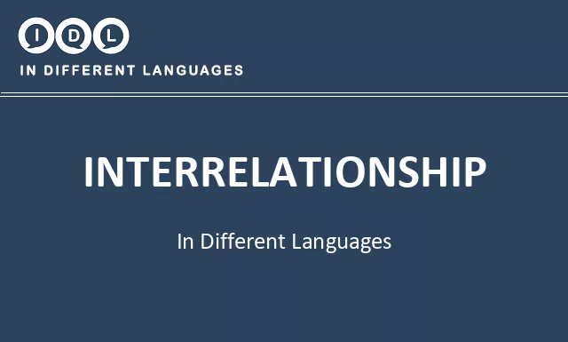 Interrelationship in Different Languages - Image