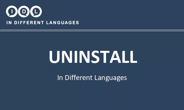 Uninstall in Different Languages - Image