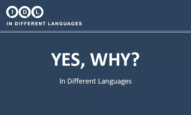 Yes, why? in Different Languages - Image