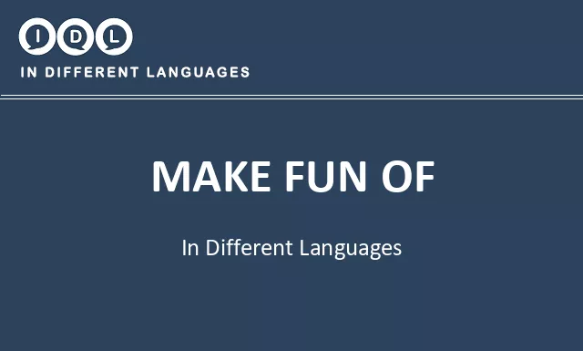 Make fun of in Different Languages - Image