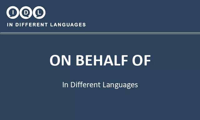 On behalf of in Different Languages - Image