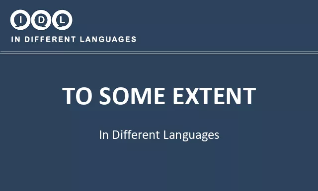 To some extent in Different Languages - Image