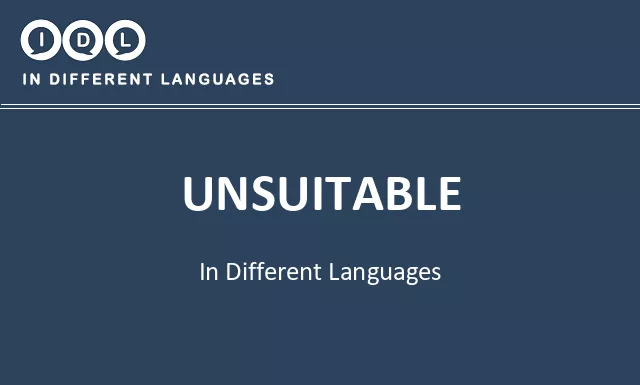 Unsuitable in Different Languages - Image
