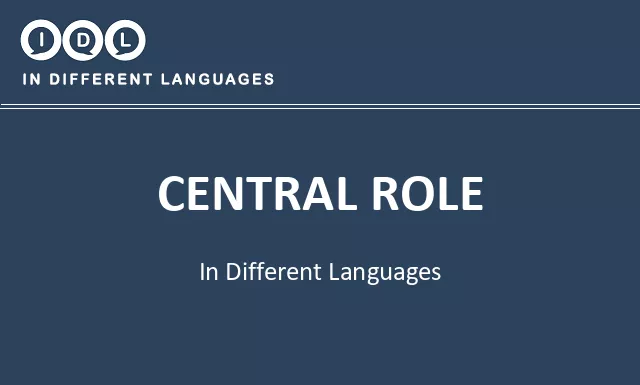 Central role in Different Languages - Image