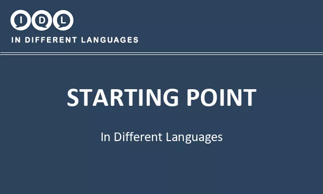Starting point in Different Languages - Image