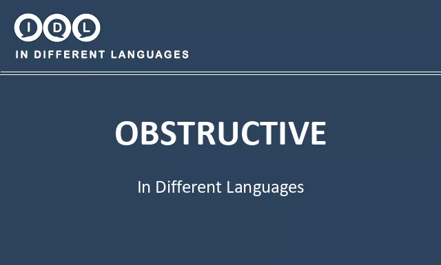 Obstructive in Different Languages - Image