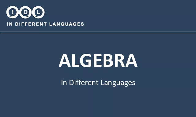 Algebra in Different Languages - Image