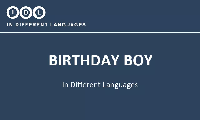 Birthday boy in Different Languages - Image