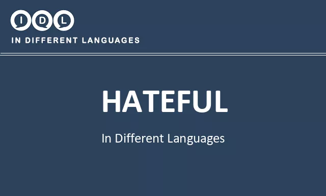 Hateful in Different Languages - Image