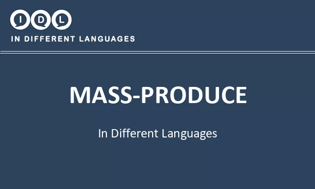 Mass-produce in Different Languages - Image