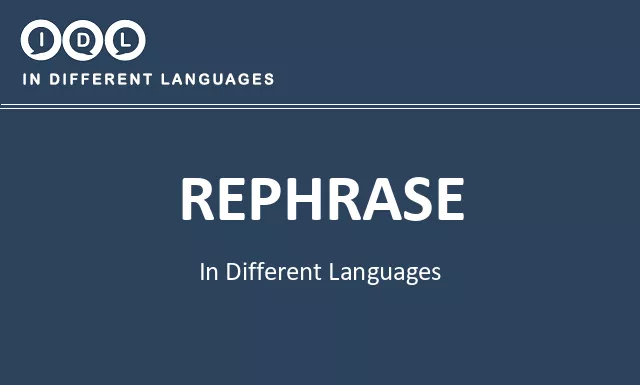 Rephrase in Different Languages - Image