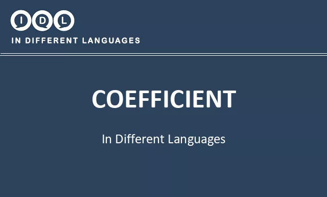Coefficient in Different Languages - Image