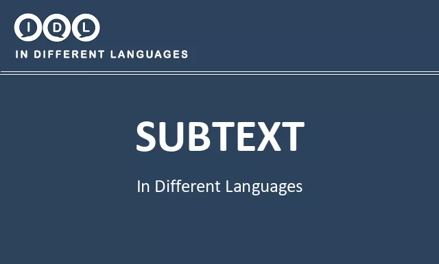 Subtext in Different Languages - Image