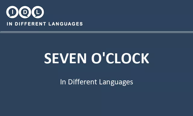 Seven o'clock in Different Languages - Image