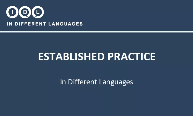 Established practice in Different Languages - Image