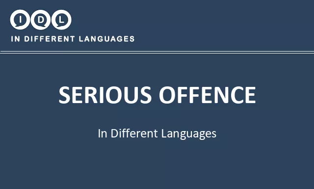 Serious offence in Different Languages - Image