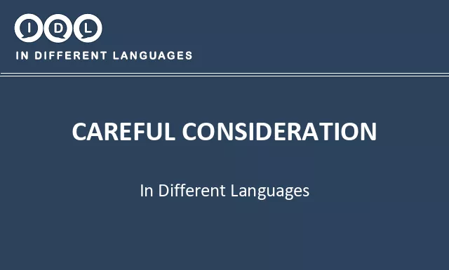 Careful consideration in Different Languages - Image