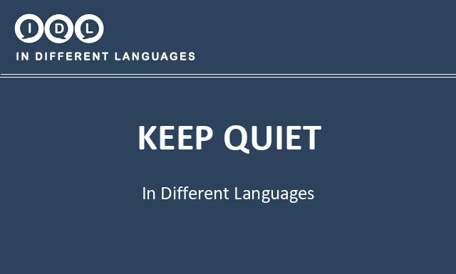 Keep quiet in Different Languages - Image