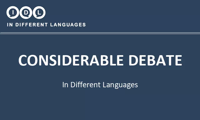 Considerable debate in Different Languages - Image