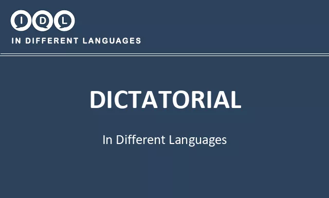 Dictatorial in Different Languages - Image