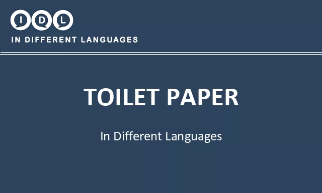 Toilet paper in Different Languages - Image