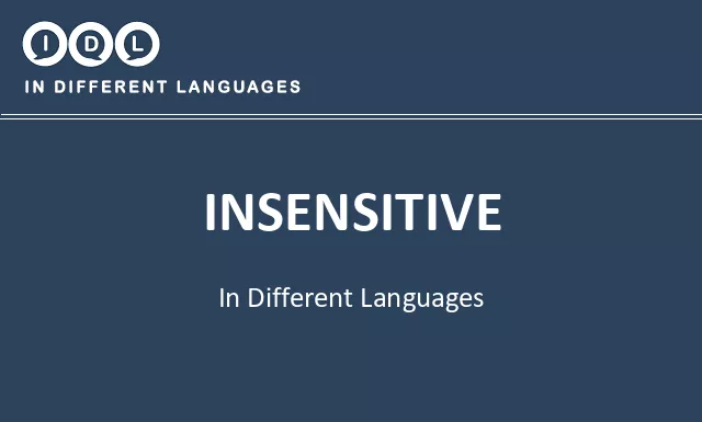 Insensitive in Different Languages - Image