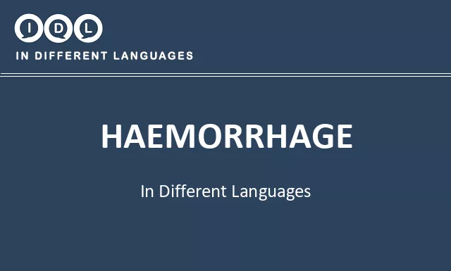 Haemorrhage in Different Languages - Image