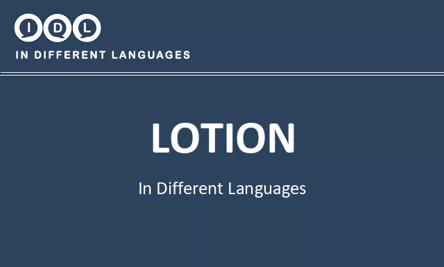 Lotion in Different Languages - Image
