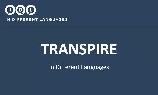 Transpire in Different Languages - Image