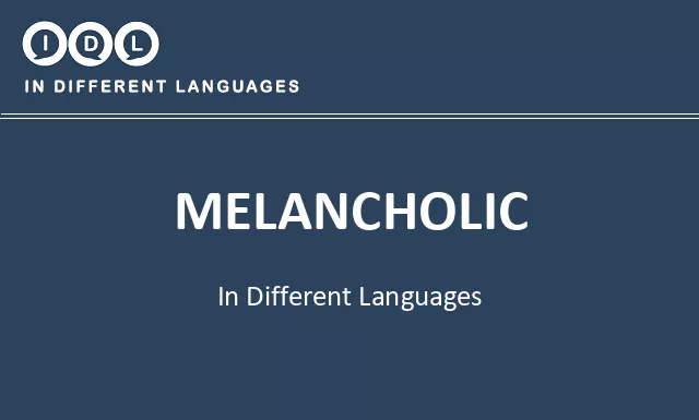Melancholic in Different Languages - Image