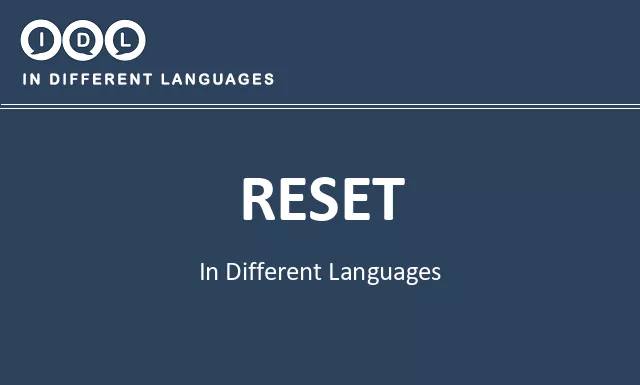 Reset in Different Languages - Image