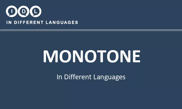 Monotone in Different Languages - Image