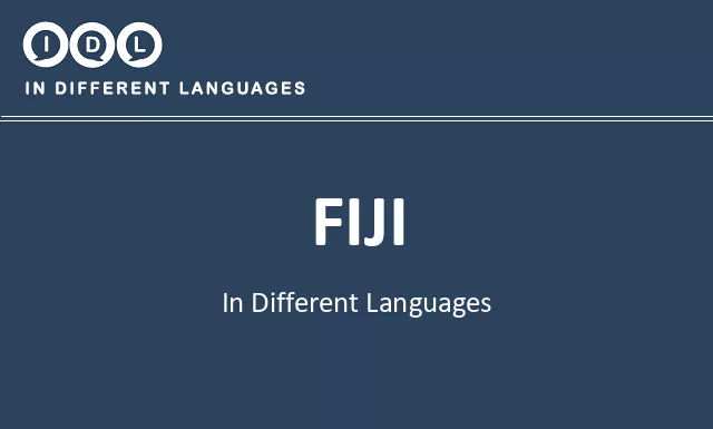 Fiji in Different Languages - Image