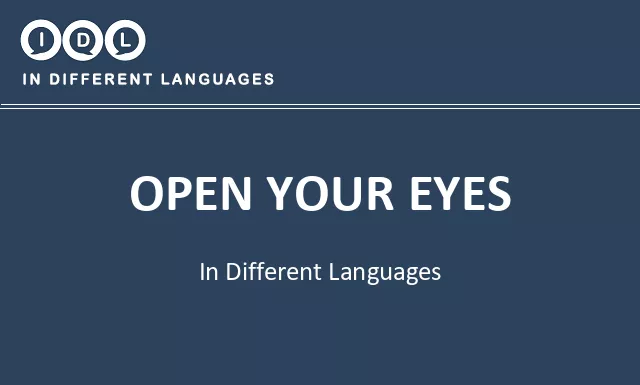 Open your eyes in Different Languages - Image