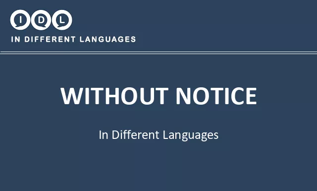 Without notice in Different Languages - Image