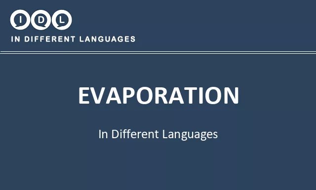 Evaporation in Different Languages - Image