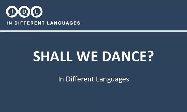 Shall we dance? in Different Languages - Image