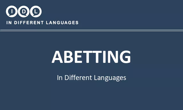 Abetting in Different Languages - Image
