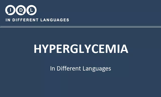 Hyperglycemia in Different Languages - Image