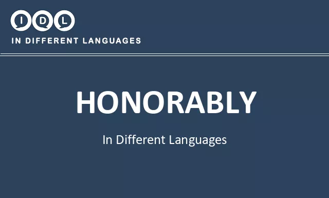 Honorably in Different Languages - Image