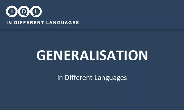 Generalisation in Different Languages - Image