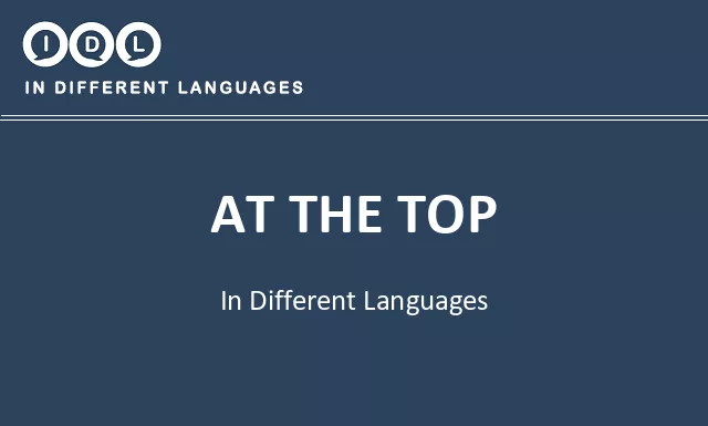 At the top in Different Languages - Image