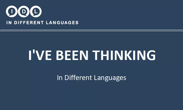 I've been thinking in Different Languages - Image