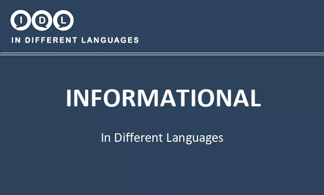 Informational in Different Languages - Image