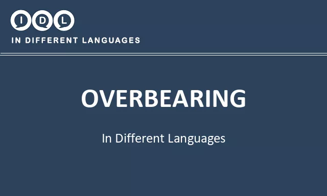 Overbearing in Different Languages - Image
