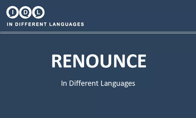 Renounce in Different Languages - Image