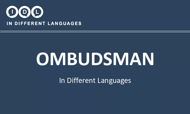 Ombudsman in Different Languages - Image