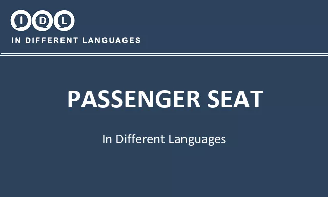 Passenger seat in Different Languages - Image