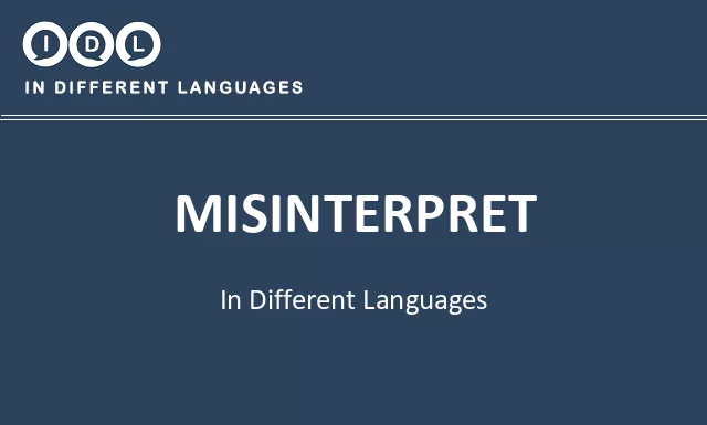 Misinterpret in Different Languages - Image
